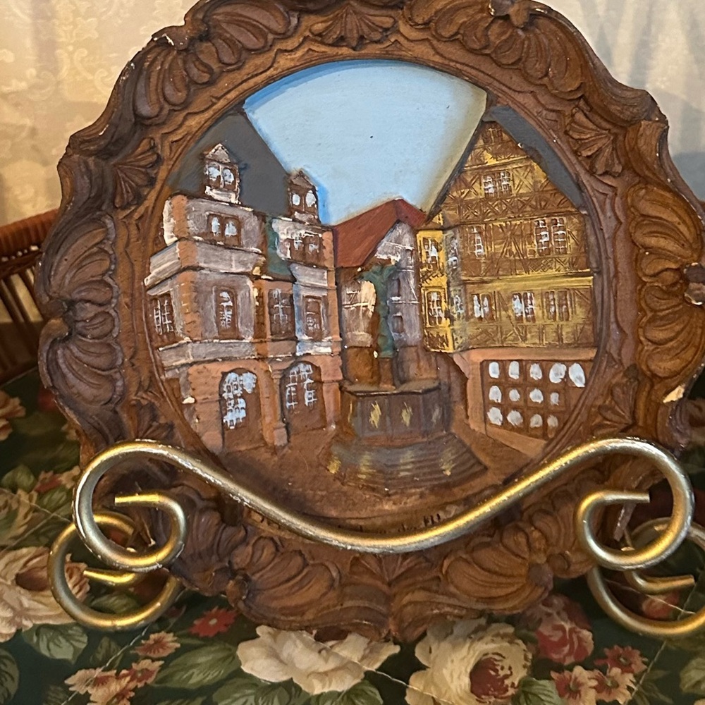 Bernkastel an der Mosel German Clay Collector Plate Decorative Brown Multicolor